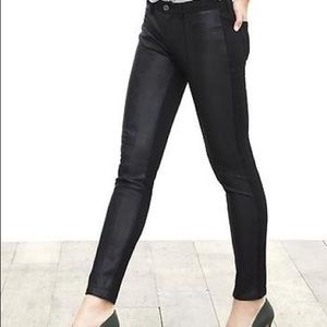 Banana Republic Sloan fit faux leather panel pants